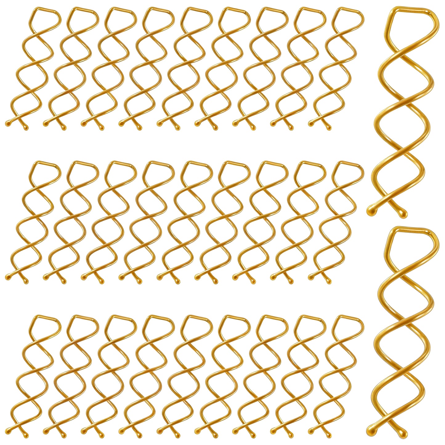 Molain 30 Pcs Spiral Hair Pins, Spin Pins for Hair, Alloy Spiral Bobby Pins, Bun Twist Spiral Hair Pins with Non-scratch Rounded Tips for Women Bun Hair Style(Gold)