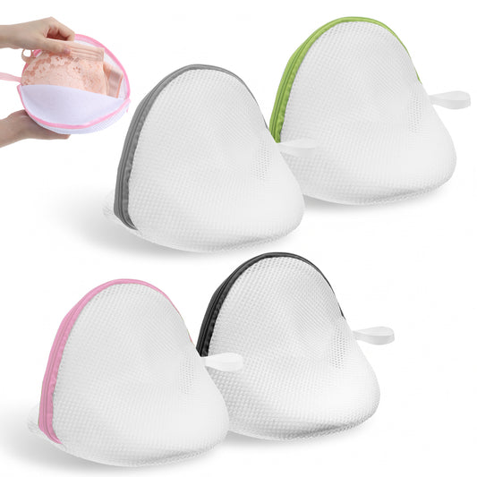HJZHII 4 Pcs Washing Machine Bag, Mesh Underwear Washing Bag Small Bra LaundryBag with Zipper Lingerie Wash Machine Bags Mesh Laundry Bags for WashingDelicates