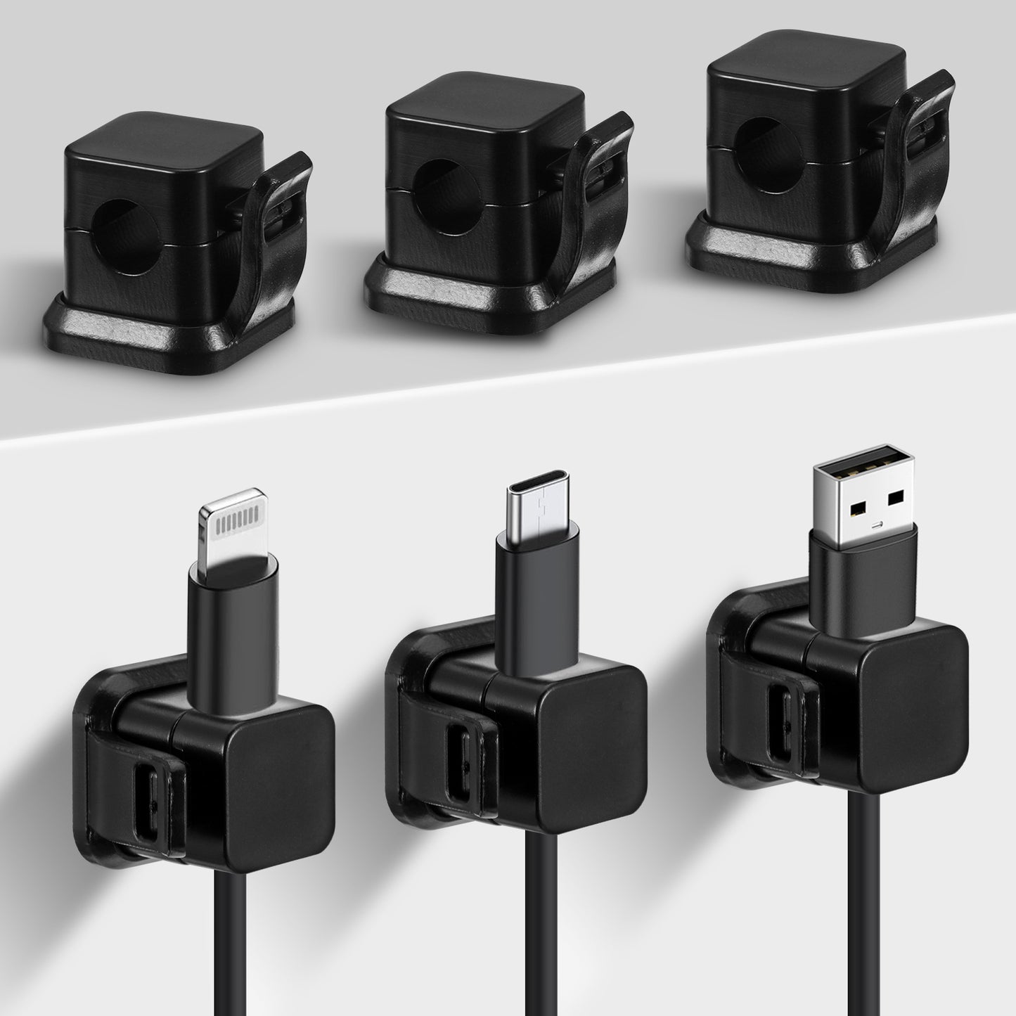 GEEHUA 6 Pcs Cord Organizer Holder, Adhesive Charger Cable Holder Clips Organizer Phone Charging Wire USB Keeper Management for Home Office Desk Car Wall Nightstand