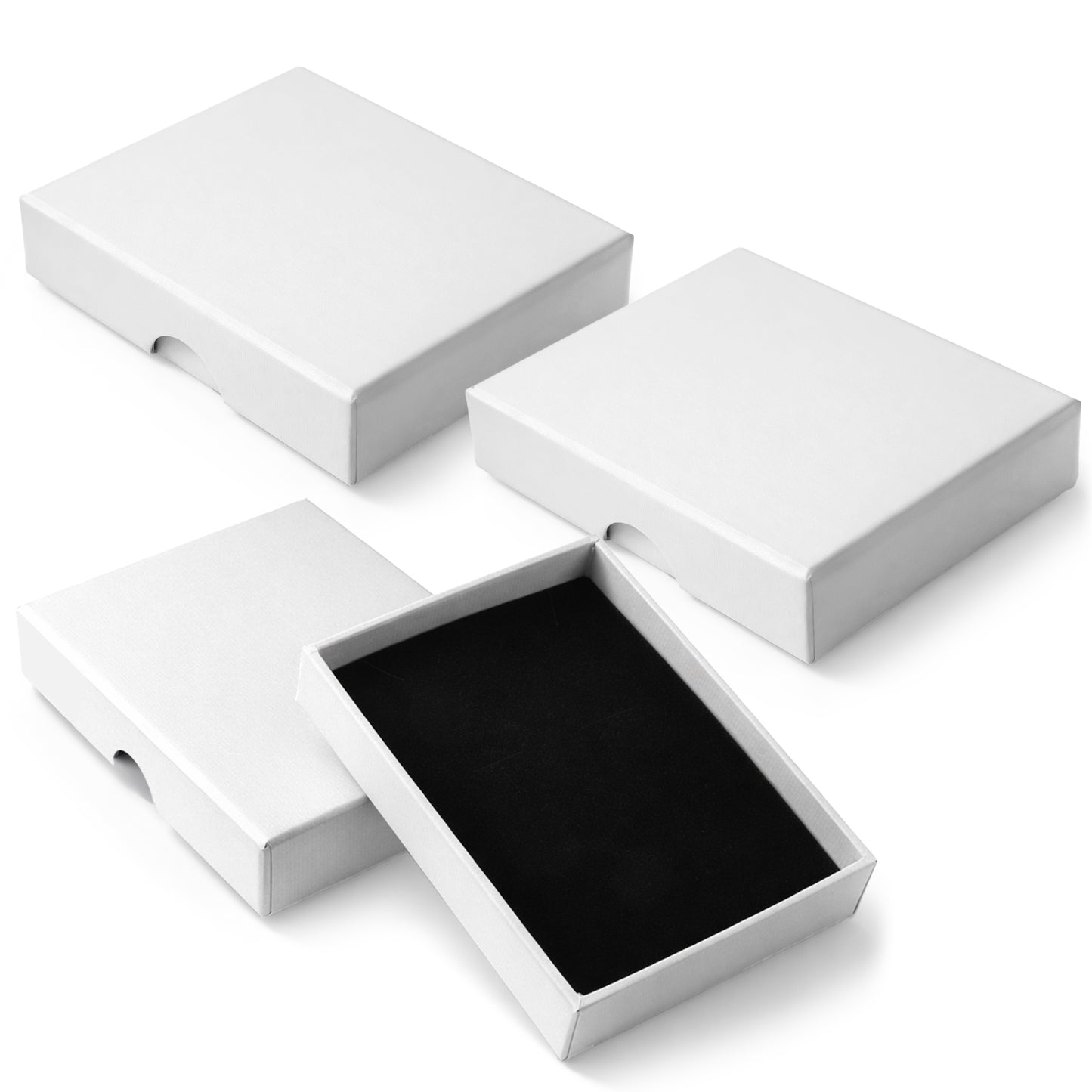 cobee 2 Pack Square Jewelry Boxes, Lids Necklace Boxes, Bracelet Earring Necklace Gift Box for Jewelry Gift Small Pendant Storage Case(white)