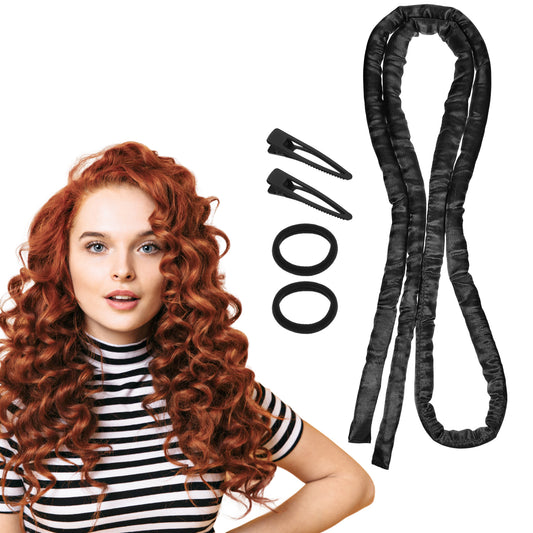 AOZUO Heatless Curling Rod Headband, Heatless Hair Curler Heatless Curls Overnight for Short Long Hair No Heat Overnight Curls with Thin Curlers to Sleep In for Short Hair(Black)