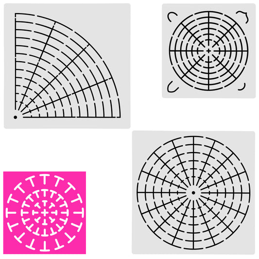 JIEYAO 4 Pcs Mandala Stencils Set, Mandala Dot Painting Tool, 5/8/16 Segment Creative Mandala Template Reusable Painting Stencils for Rock Wood Canvas DIY Painting Art Projects(4)
