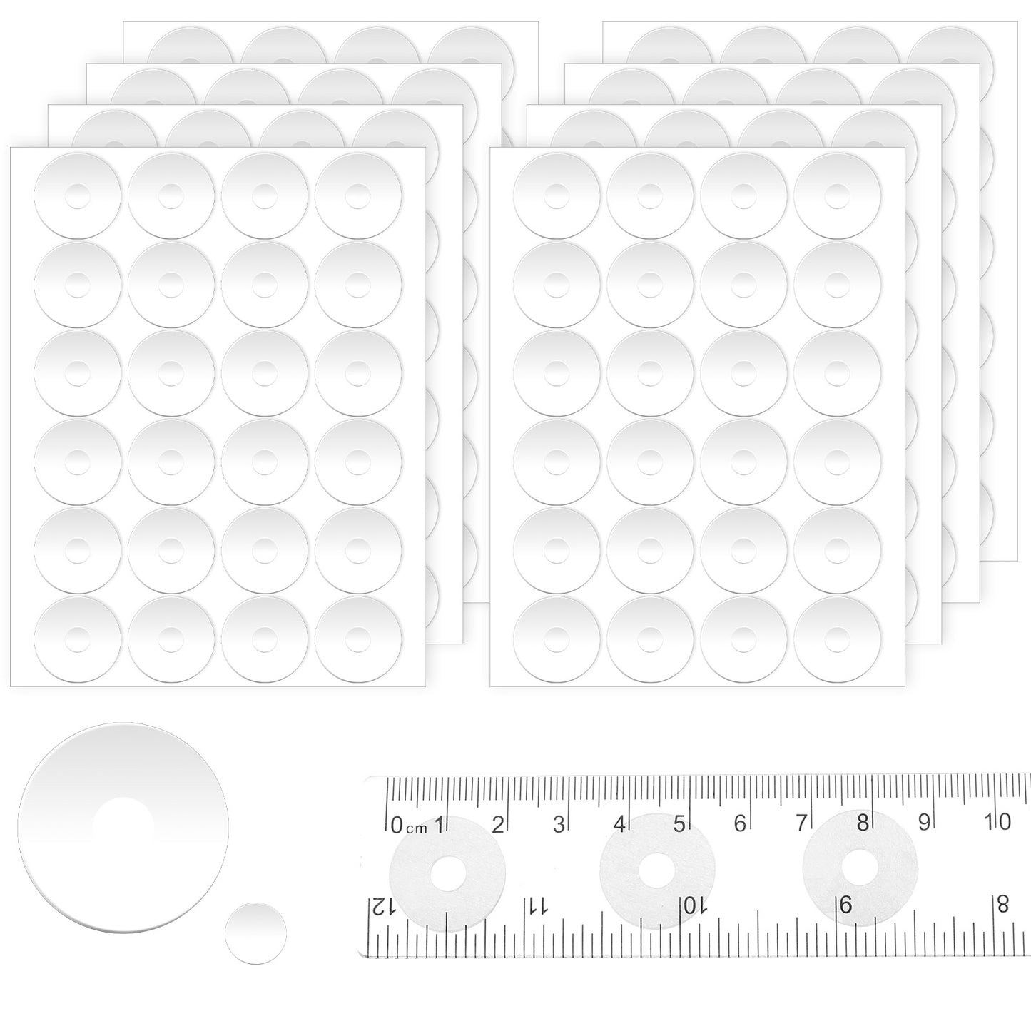 Yuanchu 192Pcs Non Slip Silicone Ruler Grips, 0.75 Inches Adhesive Backing Anti Skid Stickers for Quilting Rulers, Sewing Rulers, Quilt Templates and Crafting Supplies