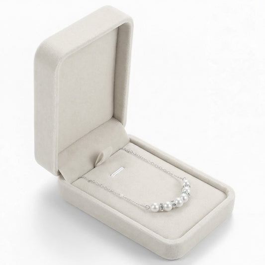 MBAIYO Velvet Earring Gift Box, Elegant Small Jewelry Presentation Case for Stud Earrings Storage Ring Necklace Storage Case Organizer for Wedding Anniversary Birthday Valentine's Day Gift(White)