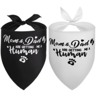 XLIUAX 2 Dog Pregnancy Bandanas, Dog Bandana Pregnancy Announcement Gender Reveal Dogs Baby Scarf Pregnancys Announcement for Mother of Dogs Outfit Black White Scarf for Pets Soft Fabric for Pet Gifts
