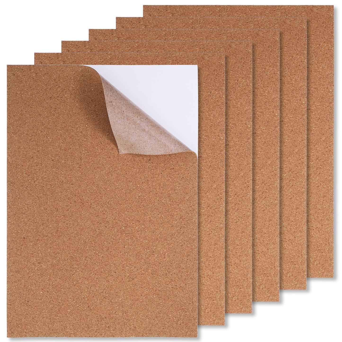 DOPENSPI 6PCS Self Adhesive Cork Board, 21x30 cm Cork Sheet Corks Tiles Mat Corkboards 1mm Thick for Walls Home Office DIY Crafts