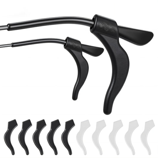 LXUEJIE 20 Pairs Eye Glasses Ear Grippers, Anti-Slip Eyeglass Ear Grips Hook, Silicone Ears Hooks for Sunglasses, Comfortable Silicone Elastic Eyeglasses Temple Tips Sleeve Retainer 2 Colors