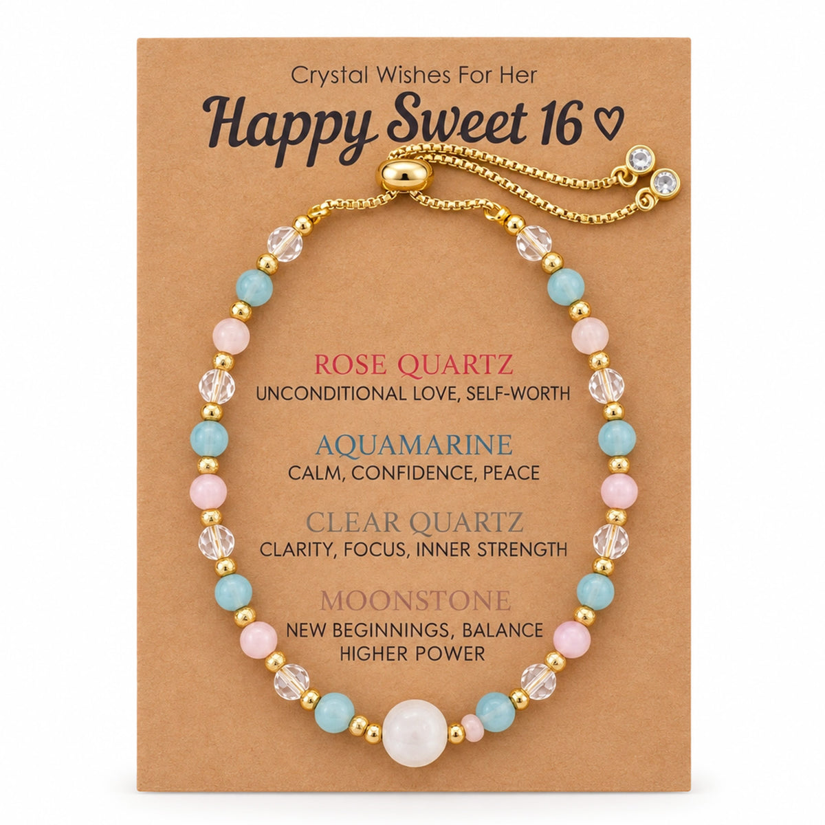 DOPENSPI 16th Birthday Gifts for Girls, Natural Crystal Bracelet Gifts