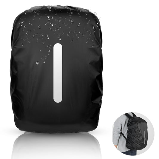 JIYIN Waterproof Backpack Rain Cover with Reflective Strip, Portable Anti Slip Rain Cover for Backpack, Waterproof Ultralight Backpack Cover for Hiking, Camping, Traveling(Medium)