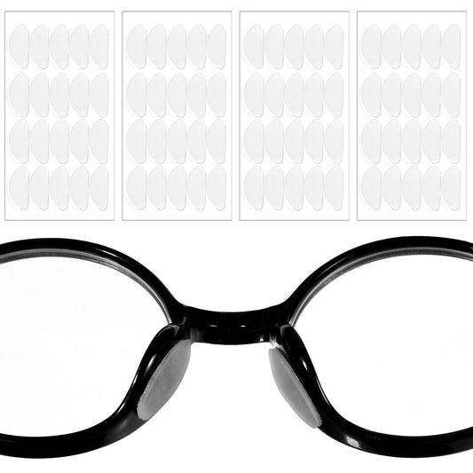 IANFAN 40 Pairs Self Adhesive Eyeglass Nose Pads, Soft Silicone Eyeglass Nose Pads Anti Slip Replaceable D-Shaped Thin Nose Pads for Eyeglasses Sunglasses (Clear)
