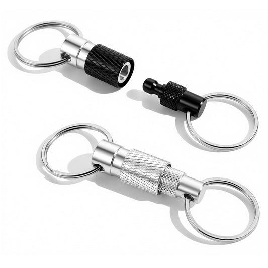 Andibro 2 Pack Quick Release Keychain for Men, Detachable Key Ring with 360° Swivel Aluminum Alloy Key Chain for Car Keys