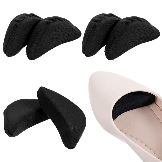 JIYIN 3 Pair Shoe Filler for Too Big Shoes Women, Soft Toe Filler Inserts Adjustable Shoe Filler Big Toe Plug Foot Brace Shoe Pads Toe Cushions for High Heels Pumps Flats Sneakers(Black)