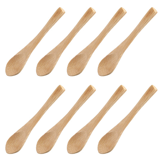 BOHUIZ 4 Pcs Small Wooden Spoons, 3.5 Inch Mini Wooden Spoons Handmade Tiny Spoons for Cooking Sugar Sauces Creamer Honey Salt Tea Coffee Jam Kitchen Supplies
