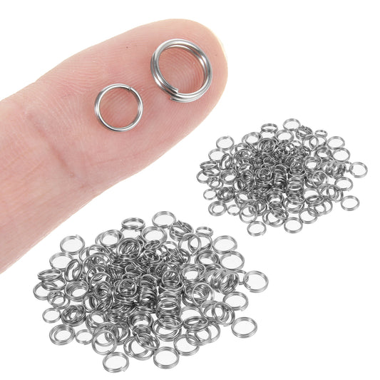 Molain 200 Pieces Stainless Steel Double Open Jump Rings, 6mm & 8mm Split Ring Connectors for Jewelry Making Keychain DIY Crafts