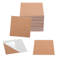 JIYIN 50PCS Self-Adhesive Cork Sheets Cork Coasters, 4 x 4 Inch Square Cork Board Cork Tiles Mat with Strong Adhesive-Backed for DIY Coasters Wall Decor and Crafts