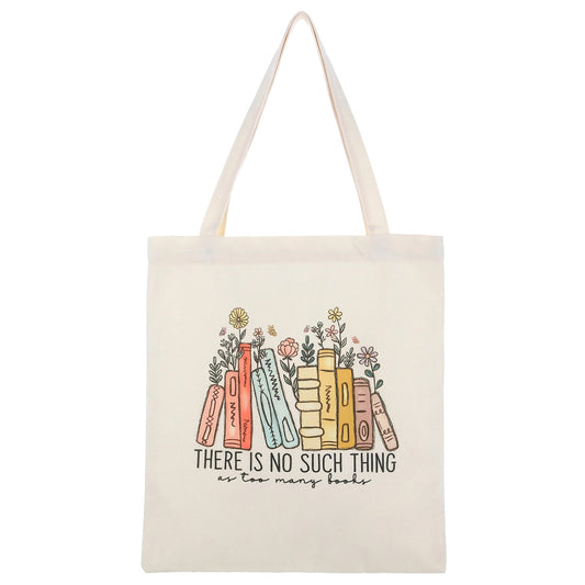 Molain Canvas Book Tote Bag for Women, Book Lover Gifts Cute Reading Tote Foldable Grocery Bag Reading Gifts for Bookworm Shopping Work Library Reusable