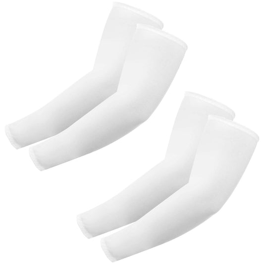 AOZUO 2pairs Arm Sleeves for Women &Men, Compression Sleeves Cooling Sun Protection Sleeves Sports Sleeve Tattoo Cover Up for Basketball Golf Football Cycling(White)