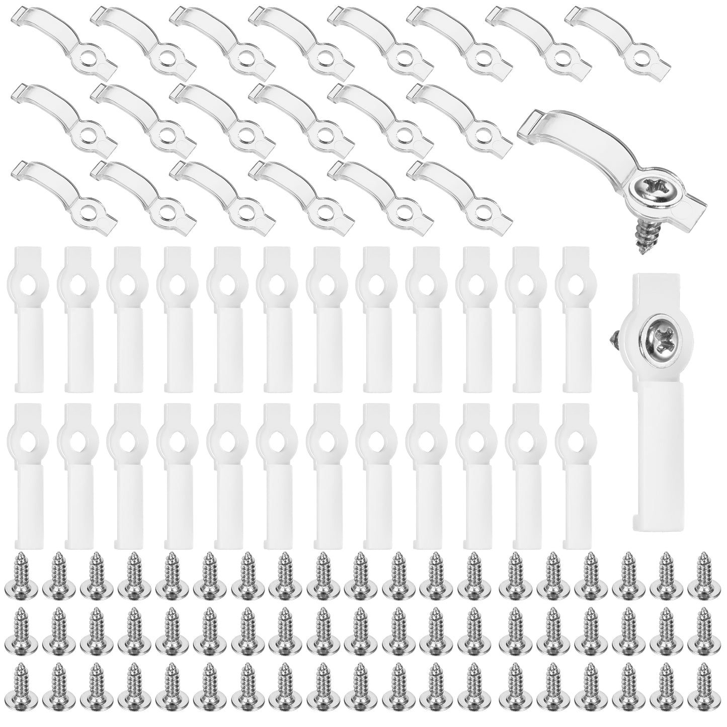 TIESOME 400PCS LED Strip Light Mounting Clips, Led Band Clips Mounting Brackets Including 200 Screws for Non-Waterproof Strips