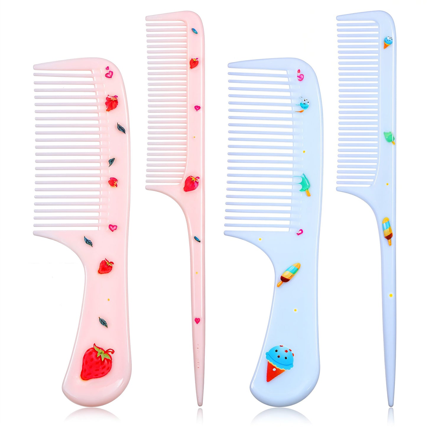 Giantree 2Pcs Baby Hair Comb, Kids Hair Brush Set for Girls Boys, Cute Hair Comb Set Toddler Hair Brush, Mini Comb Rat Tail Styling for Toddler Child's Hair(Style B)