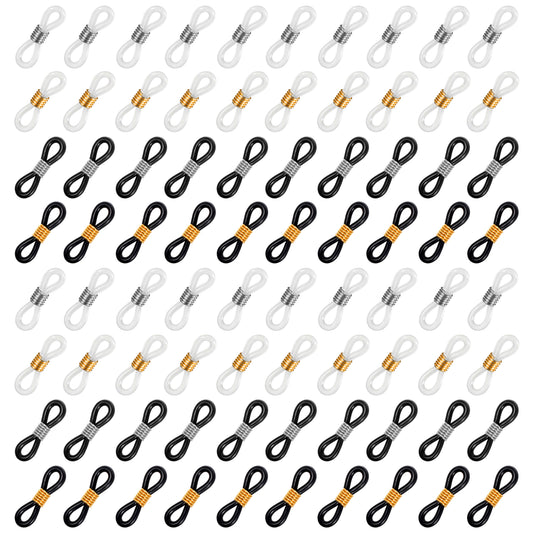 LXUEJIE 80 PCS Eyeglass Chain Connector, 4 Colors Silicone Eyeglass Chain Ends Adjustable Holder Chains Loops Anti-Slip Strap Eyeglasses Sunglasses Stylish Accessories