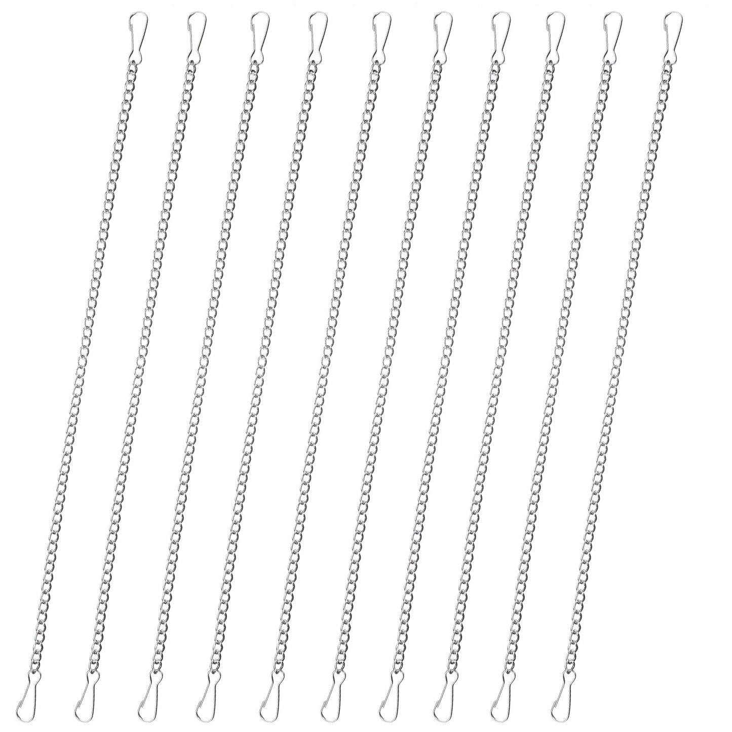 MBAIYO 10 Pcs 20 Inch Stained Glass Window Hanging Chain, Stainless Steel Picture Hanging Chain with Hooks Stained Glass Window and Outdoor Decorative Chains for Suncatcher Outdoor Gardens Walls Kitch