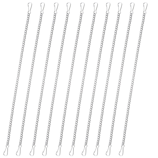 MBAIYO 10 Pcs 20 Inch Stained Glass Window Hanging Chain, Stainless Steel Picture Hanging Chain with Hooks Stained Glass Window and Outdoor Decorative Chains for Suncatcher Outdoor Gardens Walls Kitch