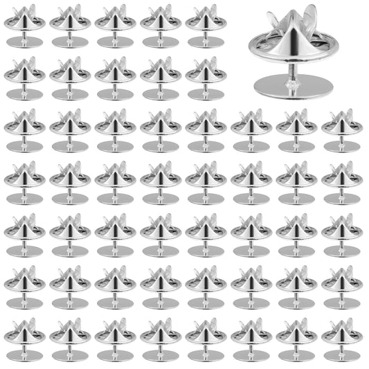 IANFAN 50 Pairs Silver Butterfly Tie Tacks, Pin Backs Replacement Durable Blank Pin Keepers Enamel Pins Locking Backs for Clothes Brooch Uniform Badges Lapel Hat Tie Tack Craft Making Jewelry Making
