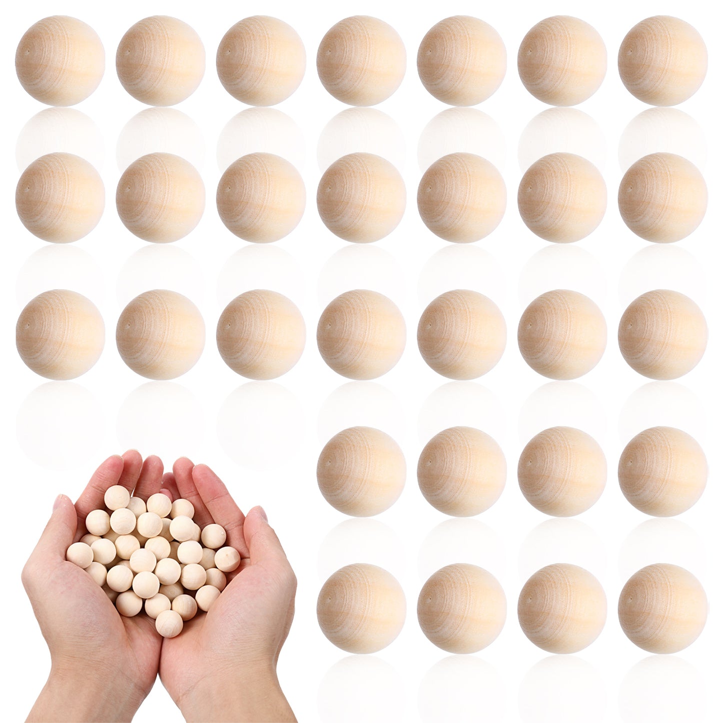 Jeffdad 100Pcs Wooden Balls for Crafts, 0.6 Inch Unfinished Wooden Balls Natural Craft Balls for DIY Crafts Projects Jewelry Making Sculpture Art Ornament Holiday Decorations