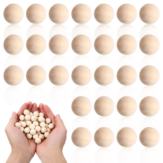Jeffdad 100Pcs Wooden Balls for Crafts, 0.6 Inch Unfinished Wooden Balls Natural Craft Balls for DIY Crafts Projects Jewelry Making Sculpture Art Ornament Holiday Decorations