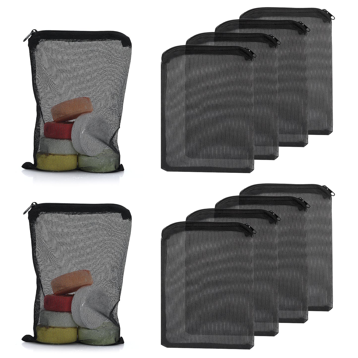 Molain Aquarium Filter Bags- Fish Tank Media Mesh Filter Bag High Flow Fine Mesh Net Reusable Bags with durable plastic Zipper for Fish Tank Bio Balls, Pelletized Carbon -Mesh hole 1mm (10Pcs Black)
