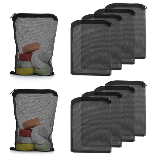 Molain Aquarium Filter Bags- Fish Tank Media Mesh Filter Bag High Flow Fine Mesh Net Reusable Bags with durable plastic Zipper for Fish Tank Bio Balls, Pelletized Carbon -Mesh hole 1mm (10Pcs Black)