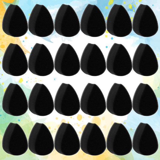 LXUEJIE 24PCS Face Paint Sponges, Black High Density Face Painting Sponges, Petal Paint Sponge for Adults Art Work Body Painting Christmas Halloween Makeup
