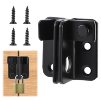 JIYIN Gate Lock Bolt Lock Shed Lock, Flip Latch Slide Bolt Stainless Steel Gate Bolts Tiny Padlock Hasp for Wooden Gates, Garden Sheds, Garage Doors, Matte Black Finish 45x40mm