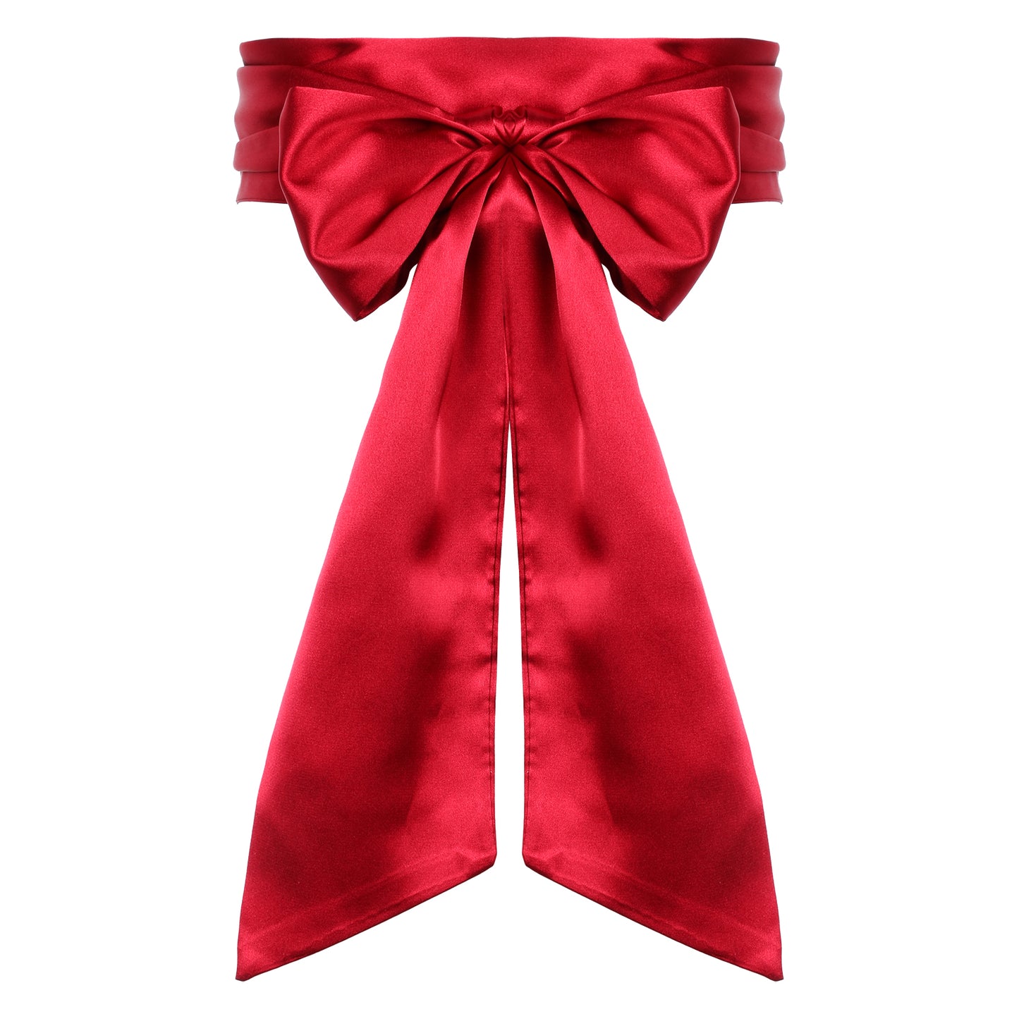 AOZUO Wedding Satin Sash Belt Women Dress Belt Bridal Waist Belts for Special Occasions Party 3.74 Wide(Red)