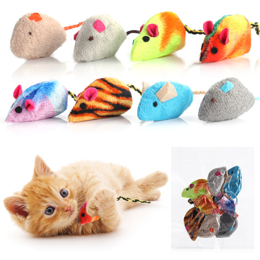 Molain Mice Cat Toy, 8 Pieces Chew Cat toy Interactive Toys Cat Mice & Animals Toys for Indoor Cats and Kittens