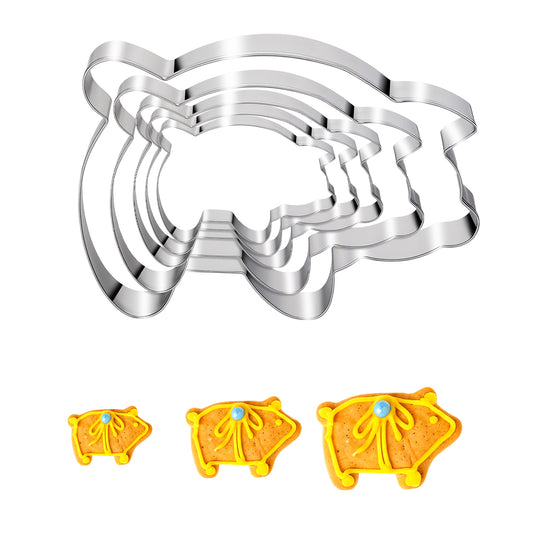 BOHUIZ Mexican Bread Mold with 5 Sizes Pig Cookie Cutter, Stainless Steel Double Sided Mold Stamp Biscuit Cutting Machine for Baking Biscuits Bread Mold(5)