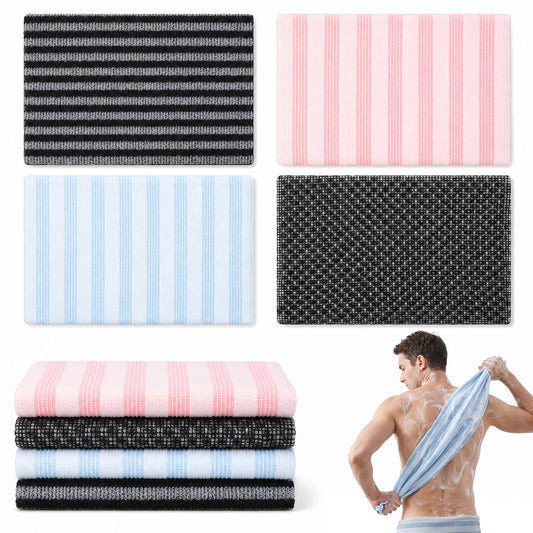 Jeffdad 4 Pcs Japanese Exfoliating Shower Towel, Extra Long Japanese Towel