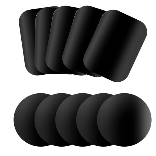 Bewudy 10 Pcs Adhesive Thin Metal Plates (Compatible with Magnetic Mounts), Self-Adhesive Metal Plates, Metal Plates for Cars Metal Plates for Phones, Metal Plates for Phone Case (Black)