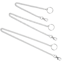 Jeffdad 3 Pcs Wallet Chain for Men, Silver Pants Chain Pocket Keychain with Keyring Lobster Clasps Pocket Chains for Wallets Belt Jeans Pants Handbag keys (12, 16, 20inch)