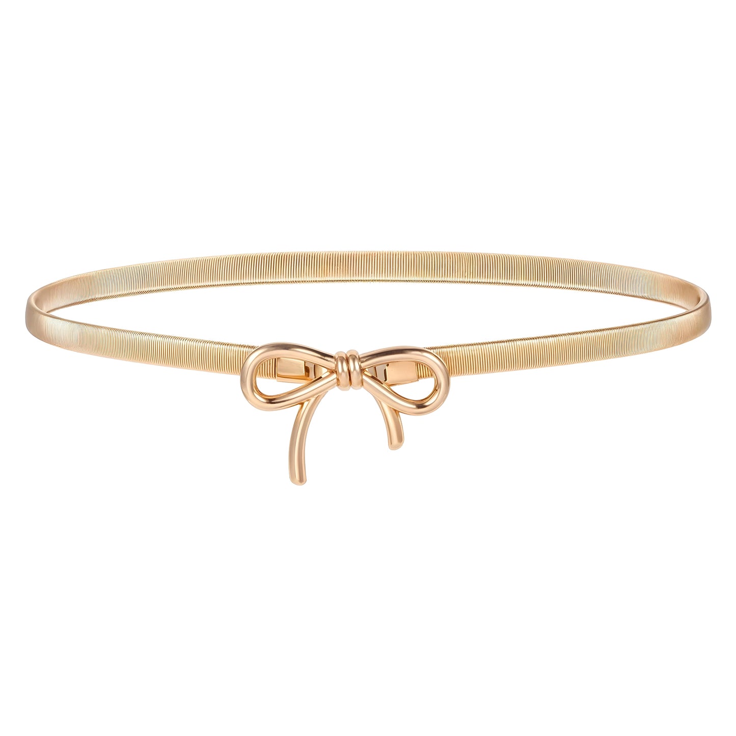 cobee 1 Pc Bow Belts For Women, Skinny Gold Belt Waist Belt, Stretchy Bow Metal Chain Belt Women's Belts For Women Dresses Formal Jeans Shirt