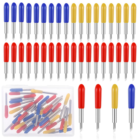cobee 60 Pcs Replacement Blades, Blades Including 15 Pcs 30° Fine Point Blades 30 Pcs 45° Standard Blades 15 Pcs 60° Deep Point Blades with A Storage Box(40)