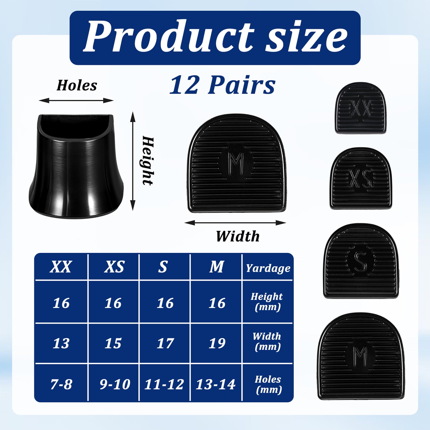 TIESOME 12 Pairs High Heel Protectors, Heel Repair Caps Covers & Heel Stoppers 4 Sizes (XXS, XS, S, M) Heel Cover Perfect for Wedding, Grass, Gravel, Wetlands Outdoor Events(Black)