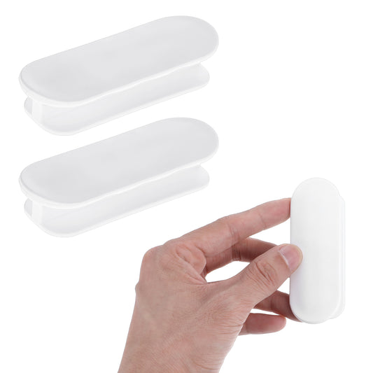 JIEYAO 6 Pcs Self Adhesive Handles, Handle Helper for Kitchen Cabinet Knobs Drawer Window Sliding Closet Push Pull Helper Stick-on HandlesABS Plastic Furniture Pulls for Windows Door Drawer(White)