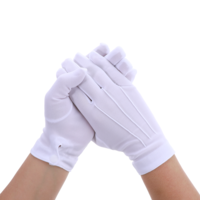 TIESOME Cotton Gloves Men, Women Formal Cloth Gloves with Snap Cuff Uniform Gloves Non-Slip Honor Guard Gloves Dress Gloves for Marching Band Jewelry Uniform Police Tuxedo Guard Gloves (White)