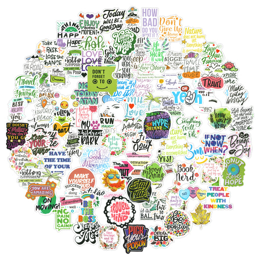 Molain Inspirational Stickers,100 Pieces Motivational Stickers Waterproof Positive Laptop Stickers for Scrapbooking Journal Teens Students Adults Teachers Water Bottles (B)