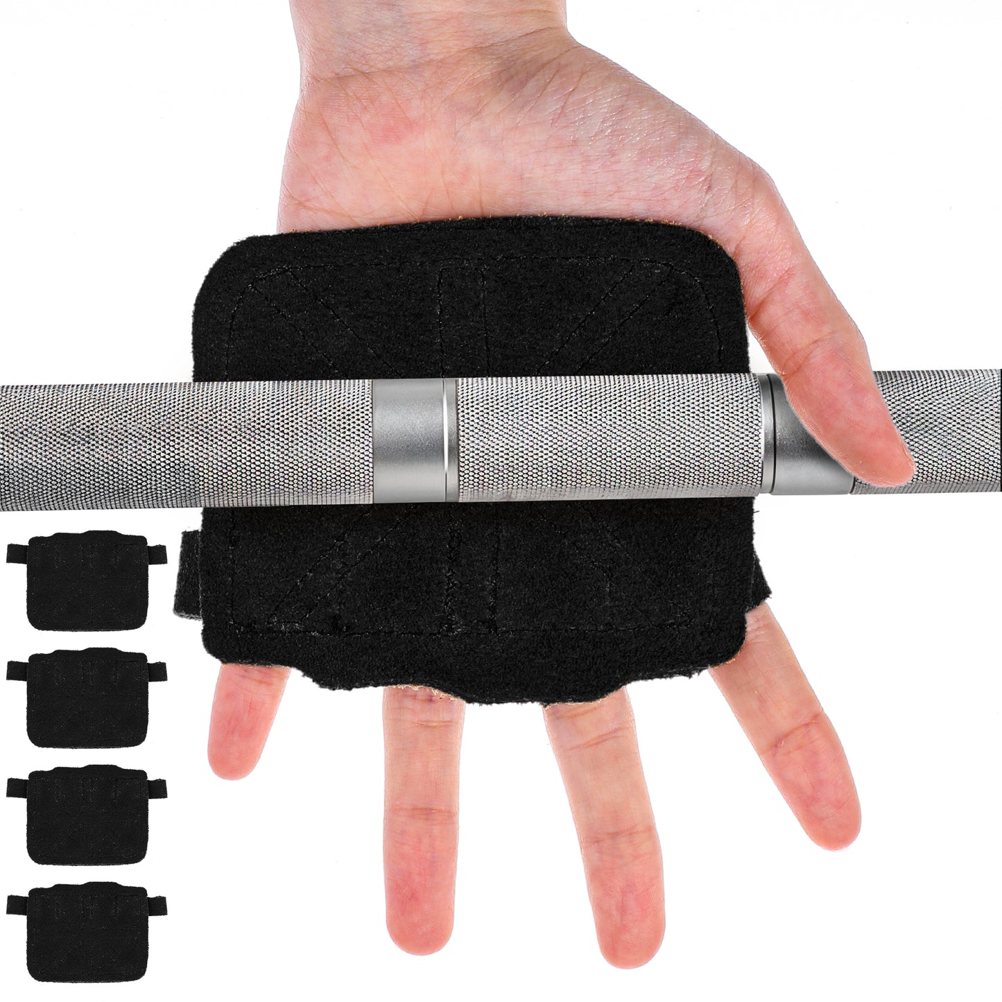 AOZUO 4Pcs Weight Lifting Gloves, Weightlifting Gloves Gym Gloves for Women Men Workout Gloves for Protection Grip Shock Absorption Fitness Training Exercise Gloves Cycling Pull-Up(Black)