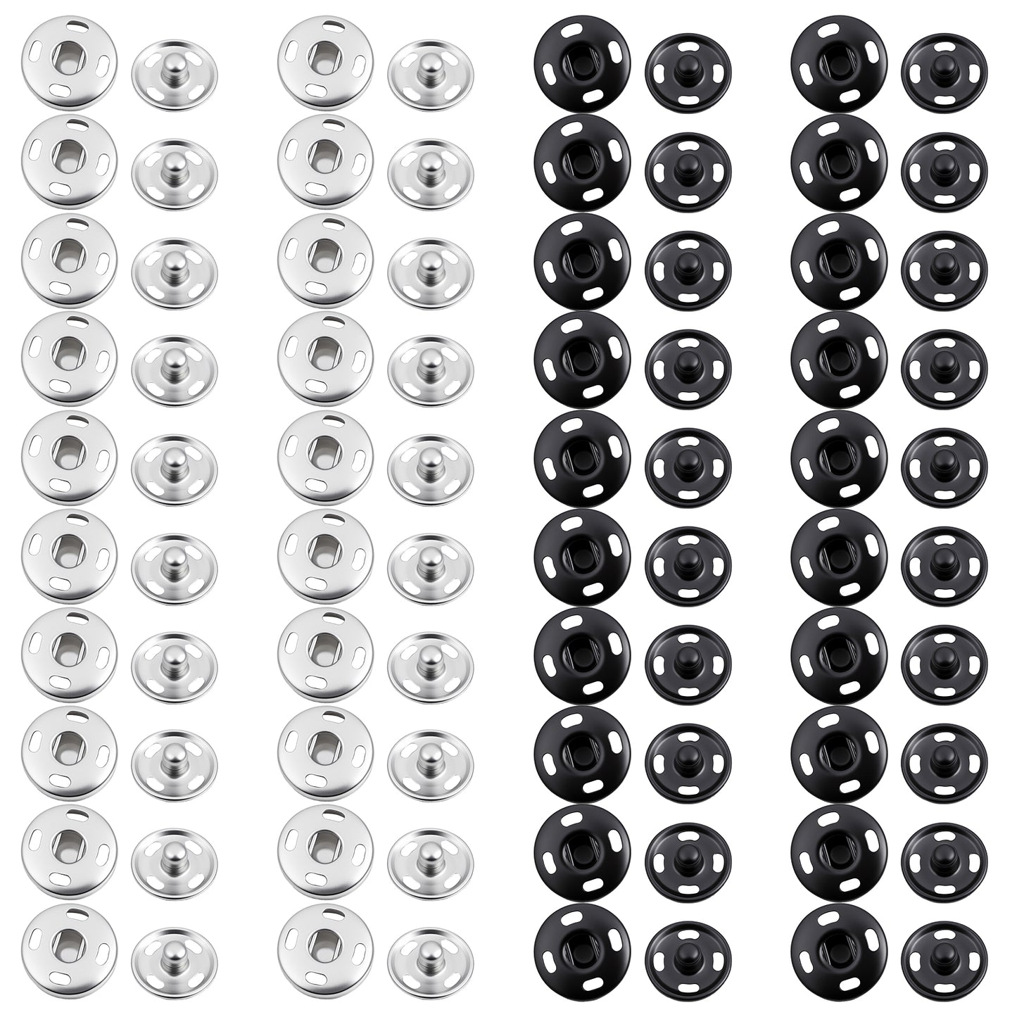 SHENLIU 40 Sets Press Studs Metal Snap Fasteners Clothes Poppers Fasteners Sewing Snaps Brass Press Studs for Clothing Sewin Belts DIY Crafts