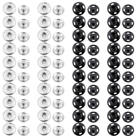SHENLIU 40 Sets Press Studs Metal Snap Fasteners Clothes Poppers Fasteners Sewing Snaps Brass Press Studs for Clothing Sewin Belts DIY Crafts