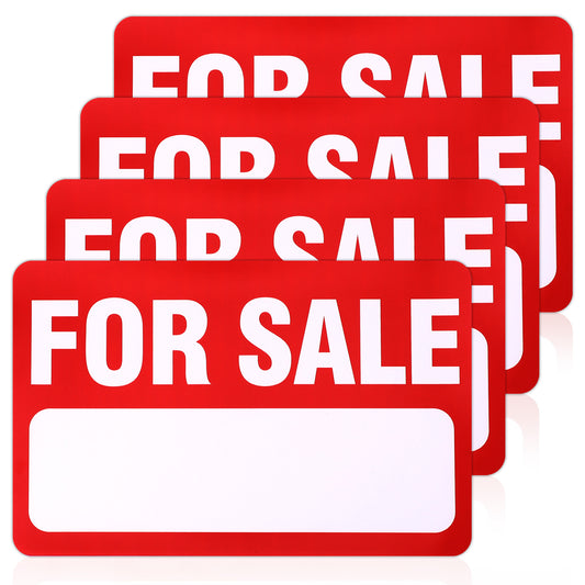 BOHUIZ 2 Pcs for Sale Sign Car Sticker, 12" x 8" Plastic Self-Adhesive Vinyl Sales Sign Decal, for Sale Signs for Vehicles, for Handwriting for Indoor and Outdoor Advertising Signage (A)