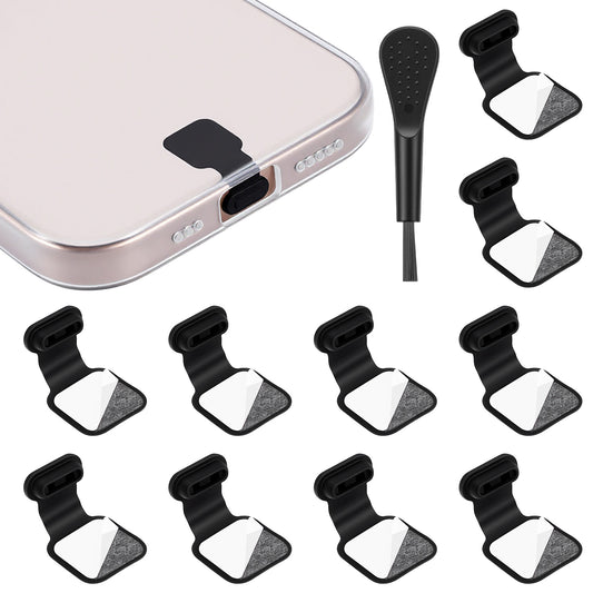 TIESOME 10PCS USB C Dust Plugs, Silicone Anti Loss Port Covers with Removable Adhesive Compatible with Laptops and All Type C Devices